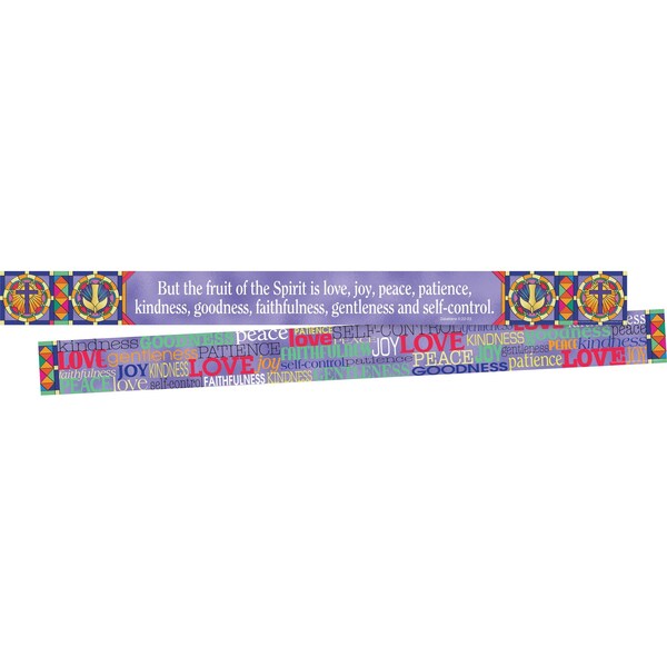 Barker Creek Fruit of the Spirit Double-Sided Spiritual Border, 12/set 966 - main